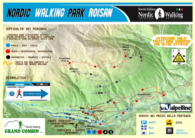 Nordik Walking Nordic Walking Park Roisan: un viaggio Tra Natura e Benessere
